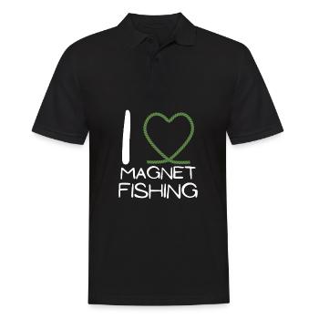 Magnet Fishing Magnet Fisher Fisherman - Männer Poloshirt - Schwarz - Vorne - Kai (181cm)