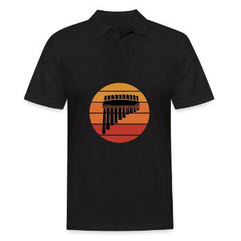 Pan Pipe Instrument Peru Wooden Pan Flute - Männer Poloshirt - Schwarz - Vorne - Kai (181cm)