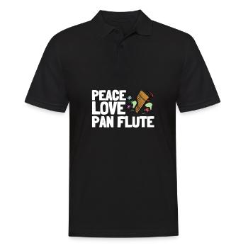Pan Pipe Instrument Peru Wooden Pan Flute - Männer Poloshirt - Schwarz - Vorne - Kai (181cm)
