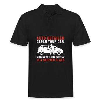 Mobile Car Polisher Waxer Interior Car Detailer - Männer Poloshirt - Schwarz - Vorne - Kai (181cm)