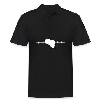 Breton Breizh Pur Beurre Heartbeat - Humour - Polo Homme - noir - Devant - Kai (181cm)