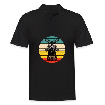 Netherlands Holland Windmill - Men's Polo Shirt - black - Front - Kai (181cm)