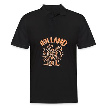 Netherlands Holland Windmill - Men's Polo Shirt - black - Front - Kai (181cm)