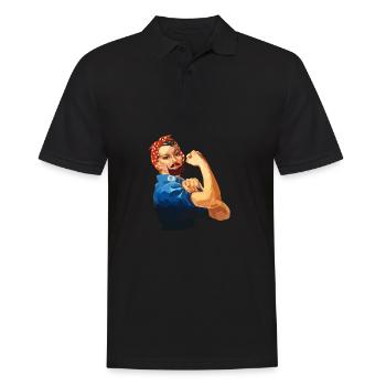 Féministe Anti Rasage Corps Velu - Polo Homme - noir - Devant - Kai (181cm)