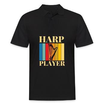 Harp Player Musician Musical Harpist - Männer Poloshirt - Schwarz - Vorne - Kai (181cm)