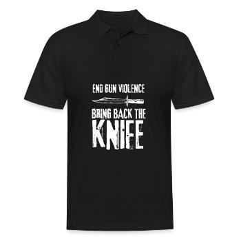 Hunting Knife Collector Flipping Knife, - Männer Poloshirt - Schwarz - Vorne - Kai (181cm)