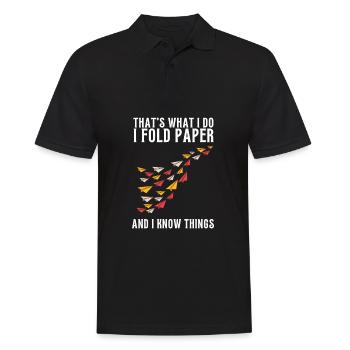 Artisanat de pliage de papier japonais Origami Master - Polo Homme - noir - Devant - Kai (181cm)