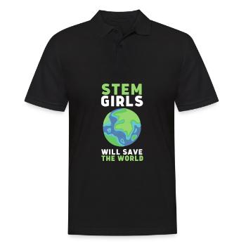 Female Stem Scientist Technology Student, - Men's Polo Shirt - black - Front - Kai (181cm)