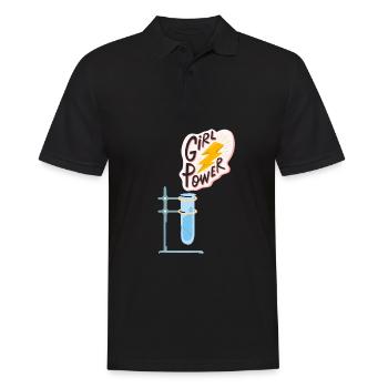Female Stem Scientist Technology Student, - Men's Polo Shirt - black - Front - Kai (181cm)