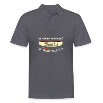 Maori Hei Tiki Tribal Tattoo Nouvelle-Zélande - Polo Homme - charbon - Devant - Nico (186cm)