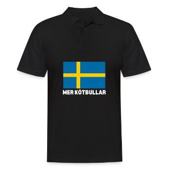 Sweden Swedish Meatball Mer Kötbullar - Männer Poloshirt - Schwarz - Vorne - Kai (181cm)