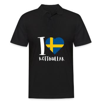 Sweden Swedish Meatball Mer Kötbullar - Männer Poloshirt - Schwarz - Vorne - Kai (181cm)