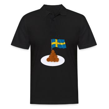 Sweden Swedish Meatball Mer Kötbullar - Männer Poloshirt - Schwarz - Vorne - Kai (181cm)