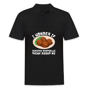 Sweden Swedish Meatball Mer Kötbullar - Männer Poloshirt - Schwarz - Vorne - Kai (181cm)