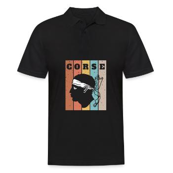 Corse Corsu Corssica 2B Head De Maure Corsica - Polo Homme - noir - Devant - Kai (181cm)