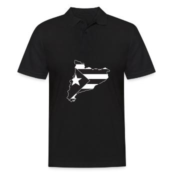 Bandera Independentista Catalana Estelada Negra - Männer Poloshirt - Schwarz - Vorne - Kai (181cm)