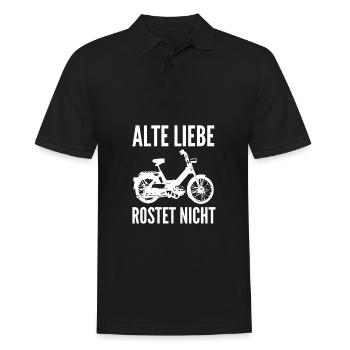 DDR Moped Oldtimer Roller Mofa Scooter 2 Takter - Männer Poloshirt - Schwarz - Vorne - Kai (181cm)