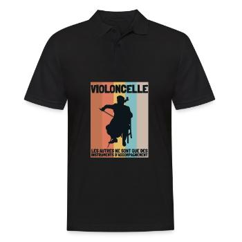Violoncelle Cello Orchestre Homme Femme Enfants - Männer Poloshirt - Schwarz - Vorne - Kai (181cm)