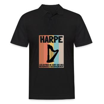Harp Orchestre Homme Femme Enfants Cadeau - Männer Poloshirt - Schwarz - Vorne - Kai (181cm)