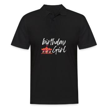 Carnival Party Birthday Girl Cumpleaños Carousel - Männer Poloshirt - Schwarz - Vorne - Kai (181cm)