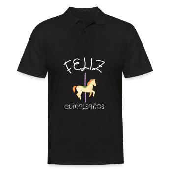 Carnival Party Birthday Girl Cumpleaños Carousel - Männer Poloshirt - Schwarz - Vorne - Kai (181cm)