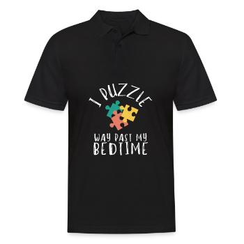 Puzzle Queen - Je passe devant mon heure de coucher - Polo Homme - noir - Devant - Kai (181cm)