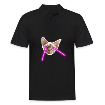 Cat With Laser Eyes - Men's Polo Shirt - black - Front - Kai (181cm)