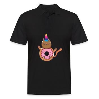 Cat Unicorn Donut - Men's Polo Shirt - black - Front - Kai (181cm)