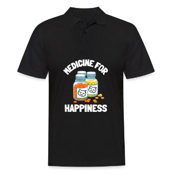Ma médecine pour le bonheur appelée chats tous les jours - Polo Homme - noir - Devant - Kai (181cm)