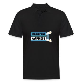 Ma médecine pour le bonheur appelée chats tous les jours - Polo Homme - noir - Devant - Kai (181cm)