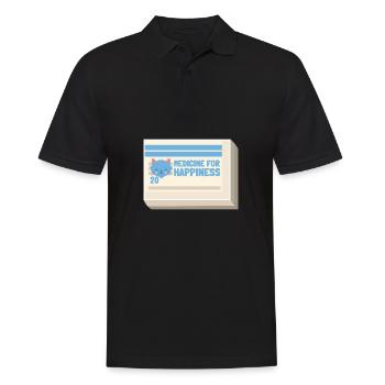 Ma médecine pour le bonheur appelée chats tous les jours - Polo Homme - noir - Devant - Kai (181cm)