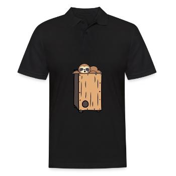 Cajon Box Drum Instrument Peruvian Cajon - Männer Poloshirt - Schwarz - Vorne - Kai (181cm)
