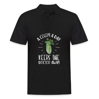Vegan Vegetarian Veggie Organic Celery Juice - Männer Poloshirt - Schwarz - Vorne - Kai (181cm)