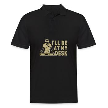 I'll Be At My Desk- Sound Engineer Recording - Männer Poloshirt - Schwarz - Vorne - Kai (181cm)