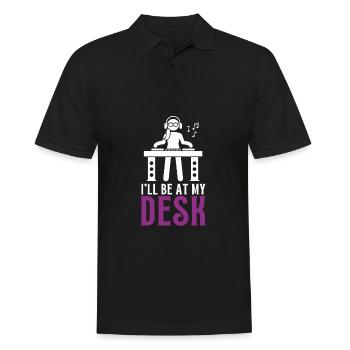 I'll Be At My Desk- Sound Engineer Recording - Männer Poloshirt - Schwarz - Vorne - Kai (181cm)