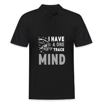 Locomotive à vapeur - J’ai un train d’ à voie unique - Polo Homme - noir - Devant - Kai (181cm)
