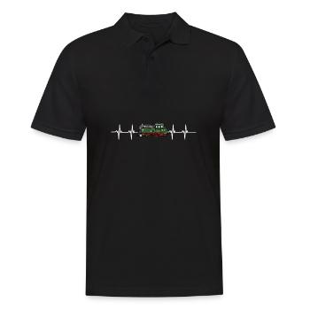 Locomotive à vapeur - J’ai un train d’ à voie unique - Polo Homme - noir - Devant - Kai (181cm)