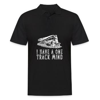 Locomotive à vapeur - J’ai un train d’ à voie unique - Polo Homme - noir - Devant - Kai (181cm)