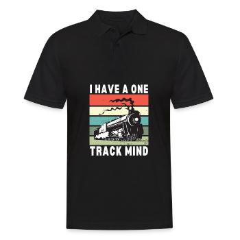 Locomotive à vapeur - J’ai un train d’ à voie unique - Polo Homme - noir - Devant - Kai (181cm)