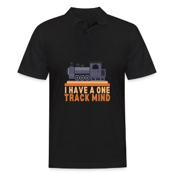 Locomotive à vapeur - J’ai un train d’ à voie unique - Polo Homme - noir - Devant - Kai (181cm)