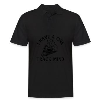 Locomotive à vapeur - J’ai un train d’ à voie unique - Polo Homme - noir - Devant - Kai (181cm)