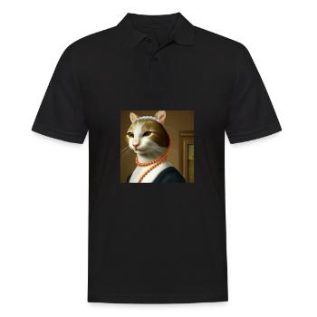 Cat Art History - Men's Polo Shirt - black - Front - Kai (181cm)