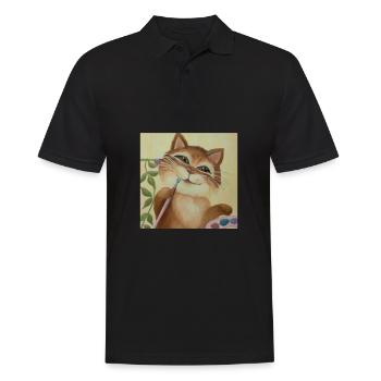 Histoire de l’art du chat - Polo Homme - noir - Devant - Kai (181cm)