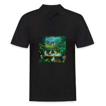 Cat Art History - Men's Polo Shirt - black - Front - Kai (181cm)