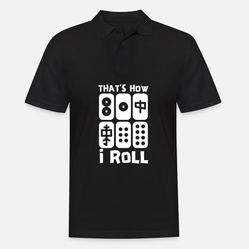 Cats Playing Mahjong - Männer Poloshirt - Schwarz