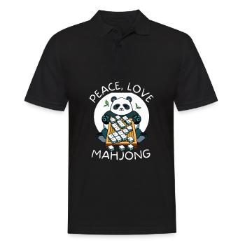 Cats Playing Mahjong - Männer Poloshirt - Schwarz - Vorne - Kai (181cm)
