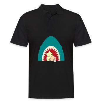 Chat mangeur de requins - Polo Homme - noir - Devant - Kai (181cm)