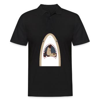 Chat mangeur de requins - Polo Homme - noir - Devant - Kai (181cm)