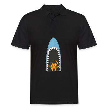 Chat mangeur de requins - Polo Homme - noir - Devant - Kai (181cm)