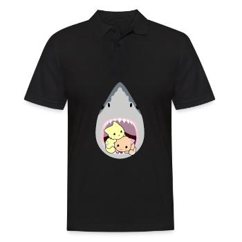 Chat mangeur de requins - Polo Homme - noir - Devant - Kai (181cm)